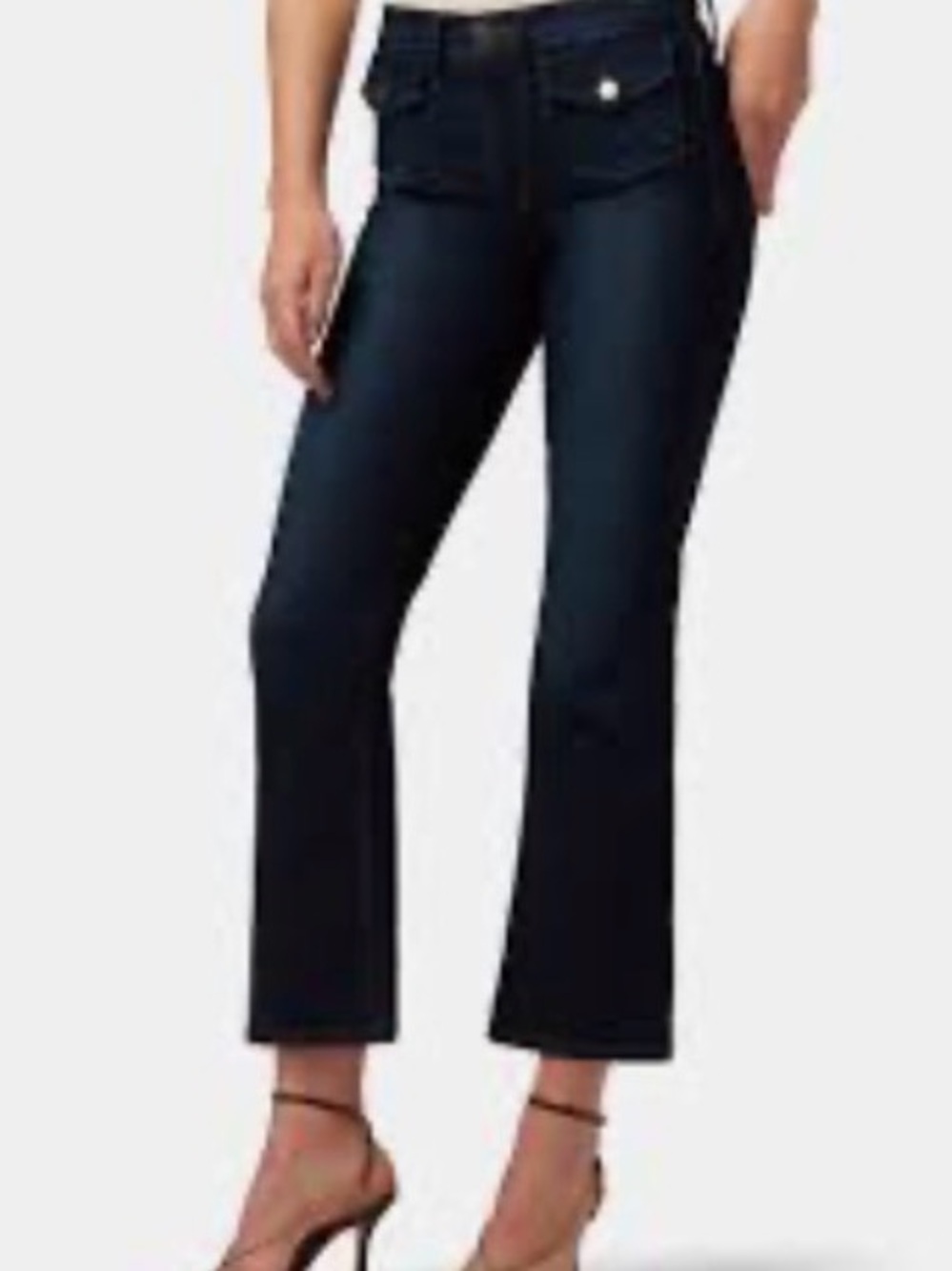 Joe's Jeans Dark Blue Flare Crop Jeans Pockets Women’s Size 30